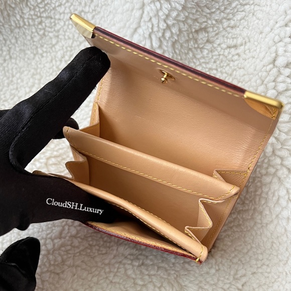 Auth Louis Vuitton Pink Cherry Blossom Classic Monogram Card Holder Wallet - Picture 6 of 14